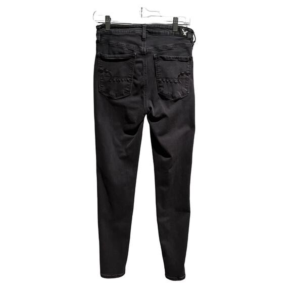 American Eagle Jeggings Womens 6 Short Gray Super Hi Rise Stretch Denim Pockets - Picture 2 of 6